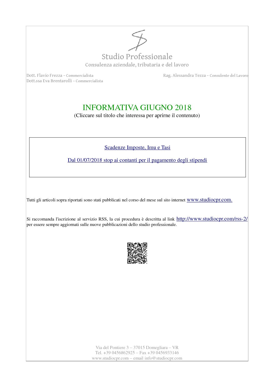 informativa giugno 2018