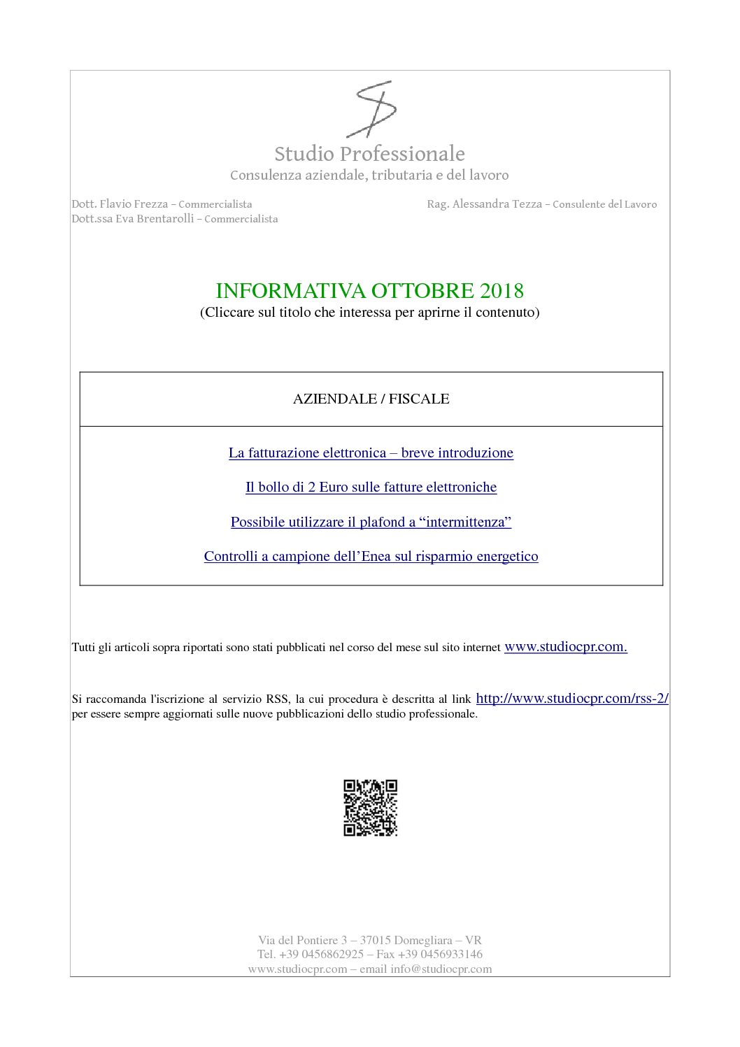 informativa ottobre 2018